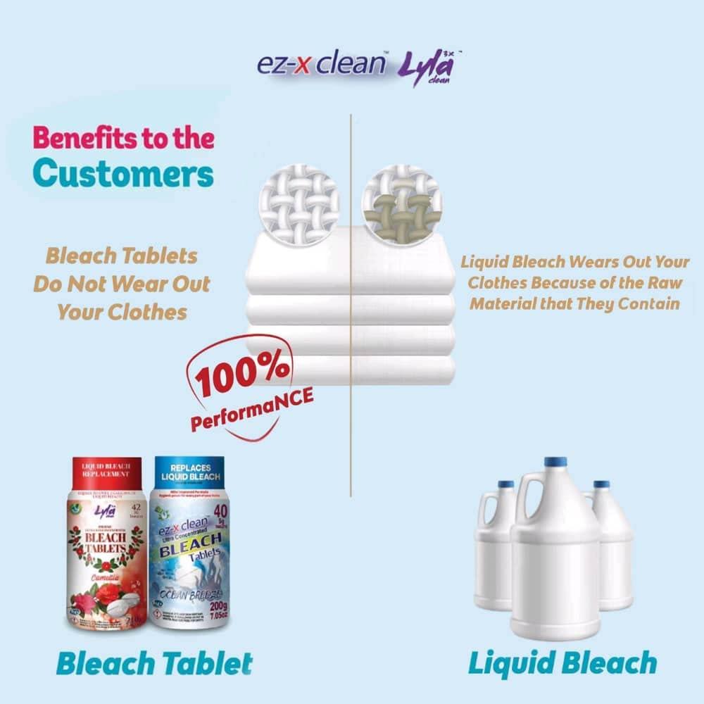 Lyla 3x clean Lyla 3X Clean Ultra Max Bleach Tablets for Laundry and Cleaning. 42 Tablets 7.4 OZ Phosphate Free Replaces Liquid Bleach (Levander)