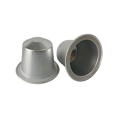 Muloo Muloo 100 Pieces Empty Coffee Capsule Cups Aluminum-Foil Coffee Capsule with Self Adhesive Seal Stickers Disposable Coffee Pods Coffee Capsule Gold