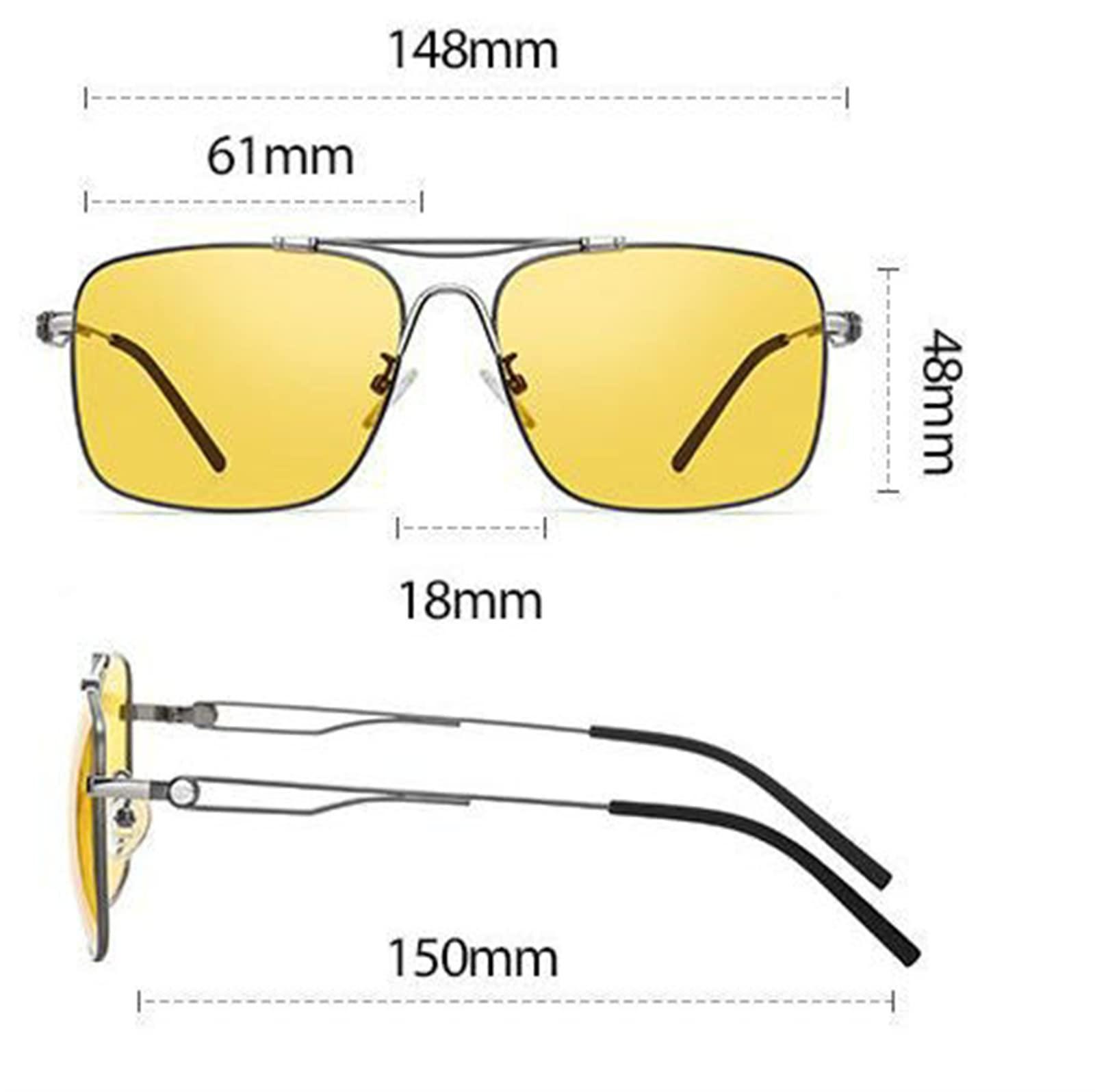 willochra Anti-glare Night Vision Polarized Sunglasses Readers Reading Glasses For Men full lens Magnified Presbyopia (black yellow, 1, multiplier_x)