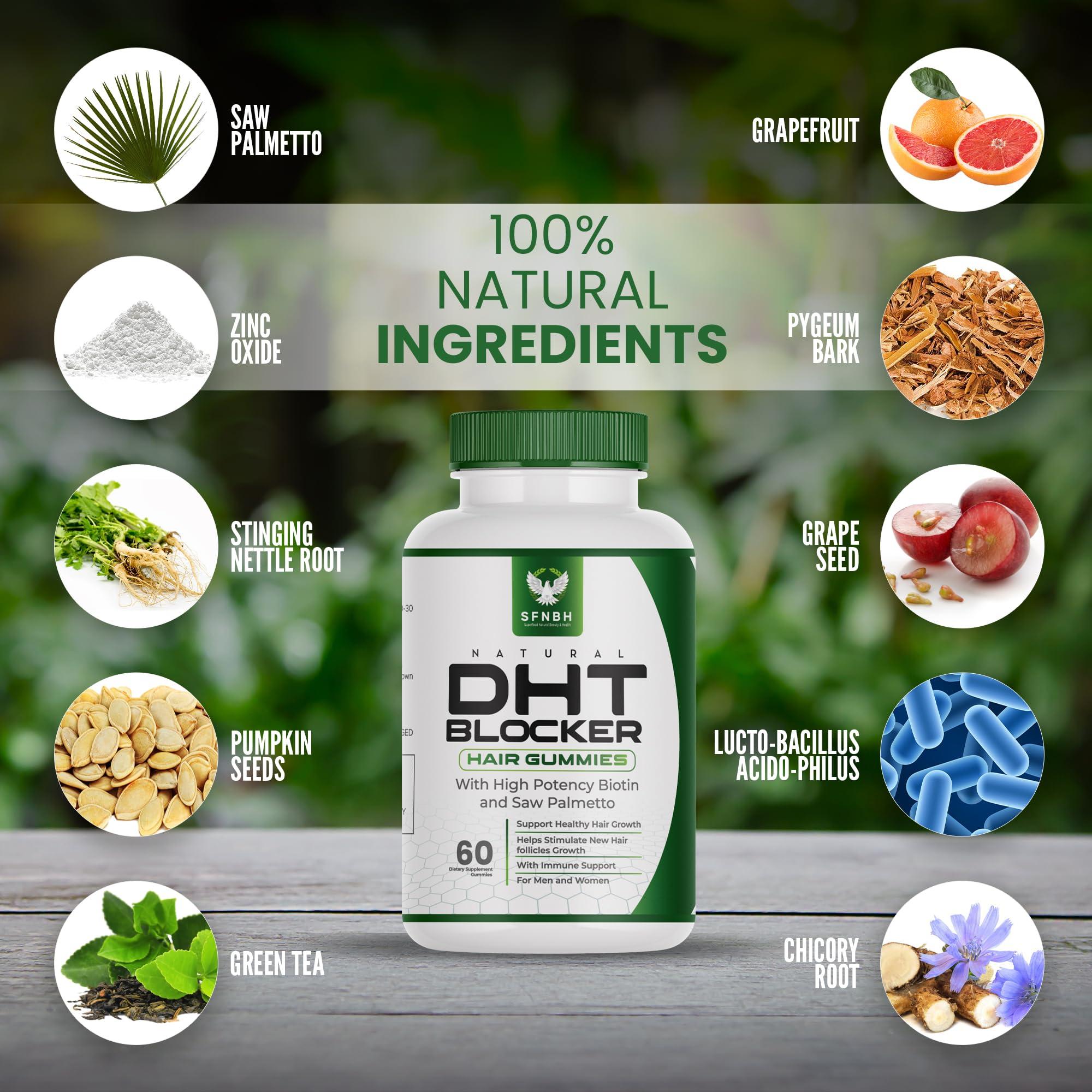 Superfood Natural Beauty and Health Products Natural DHT Blocker Hair Growth Gummies