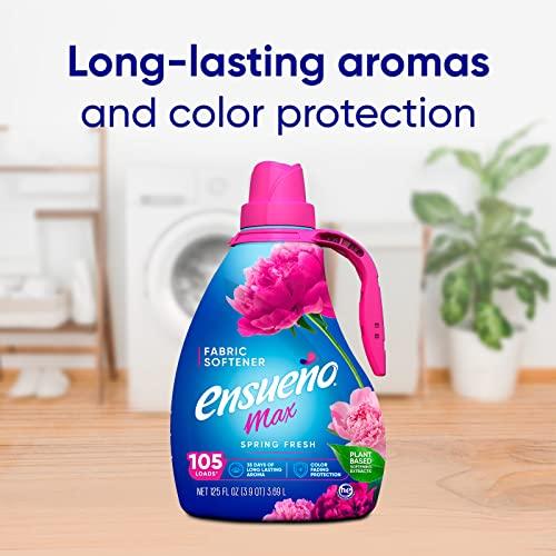 ENSUEÑO Ensueño - Max Liquid Fabric Softener- With Long-Lasting Freshener And Wrinkle Eliminating formula, Spring Fresh Scent - (125 oz)