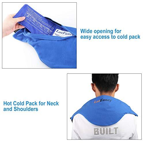 LotFancy LotFancy Neck Ice Pack Wrap, Hot Cold Therapy for Shoulders, Cervical, Medical Cooling Gel Pack, Relieve Pain Arthritis Tendonitis Sports Injuries Migraines Headache