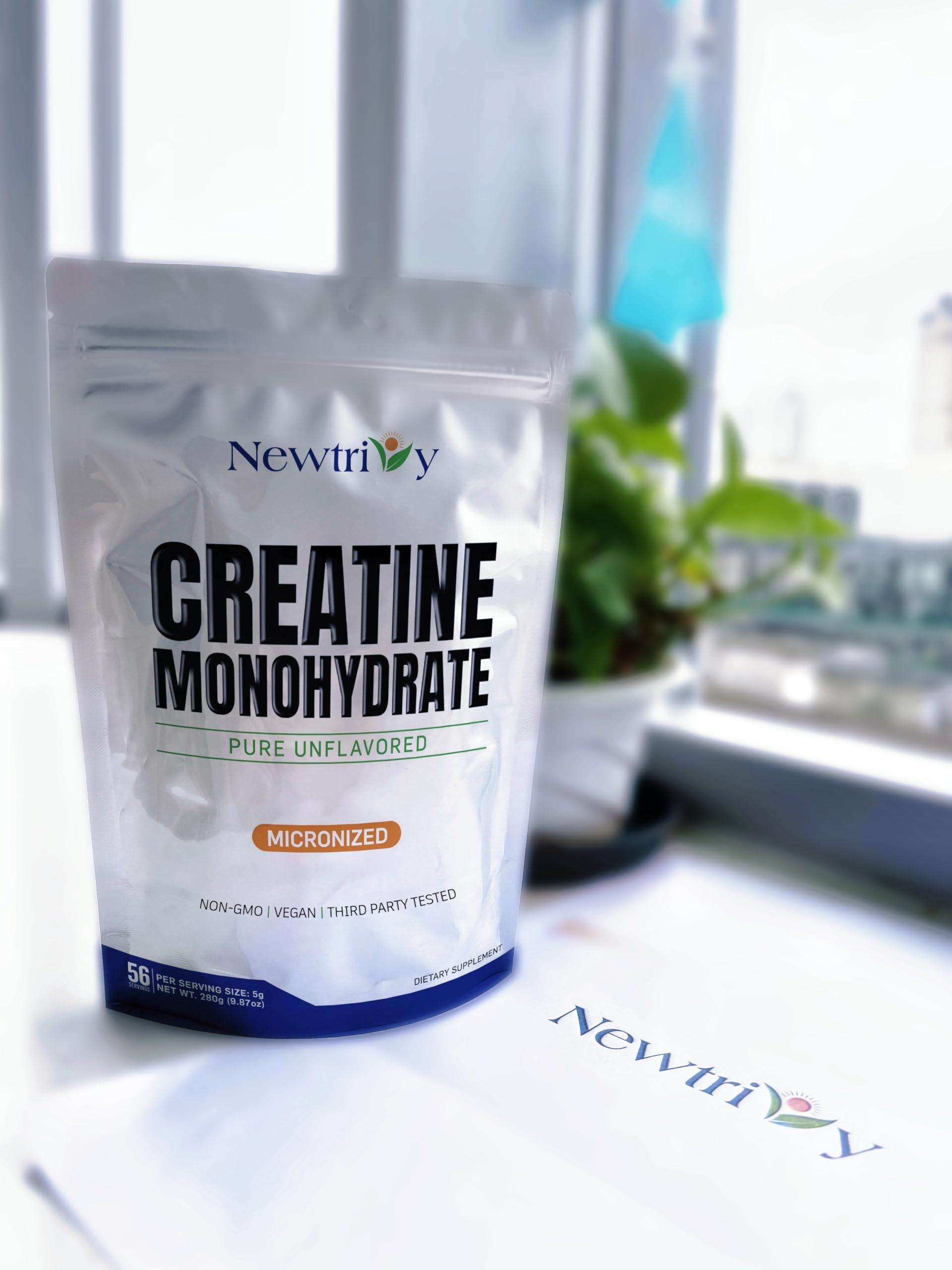 Newtrivy Creatine Monohydrate,Micronized, Pure,Unflavored,280g (9.8oz)