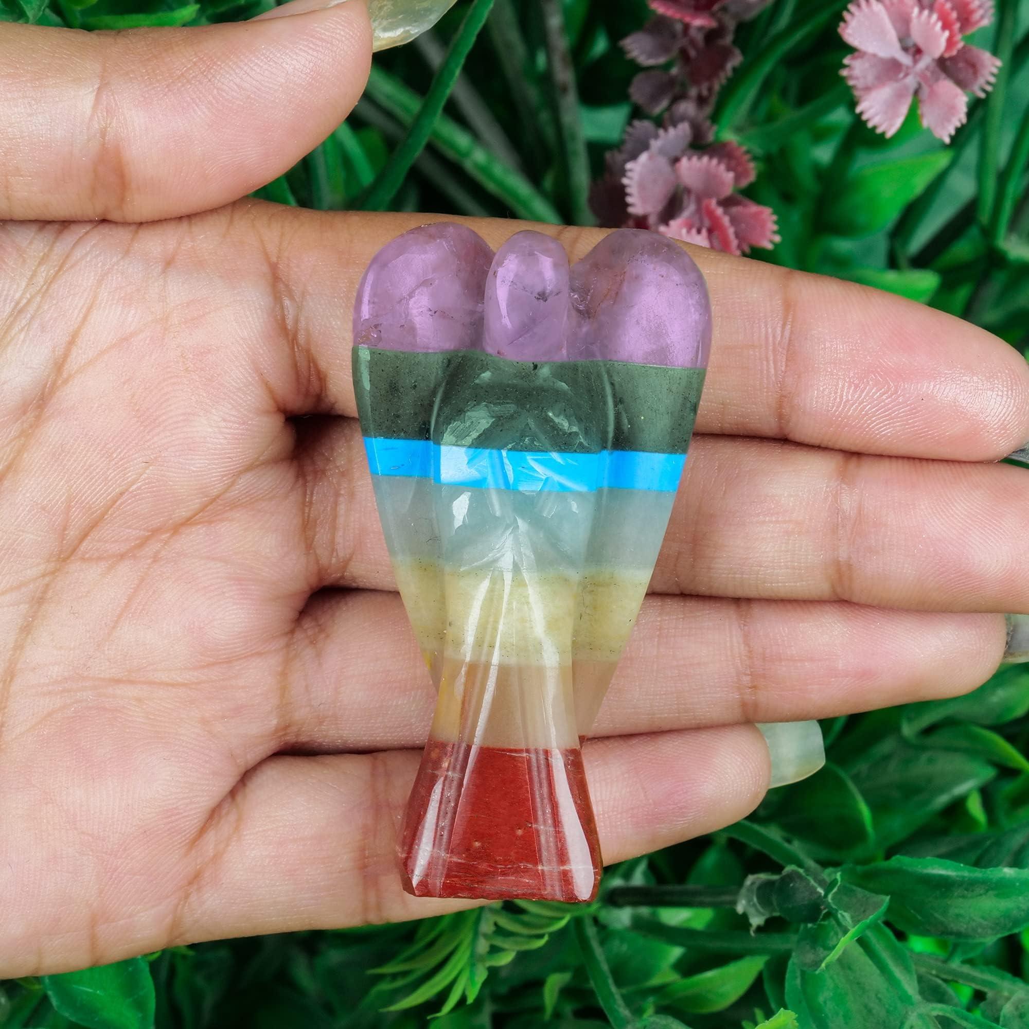 PYOR Chakra Tree, Chakra Stones, Crystal Tree, Gifts for Women, Stones and Crystals, Spiritual Decor, Crystal Pocket Angels, 7 Chakra Tree, Crystal Angel Figurines, Gem Tree, Meditation Accessories