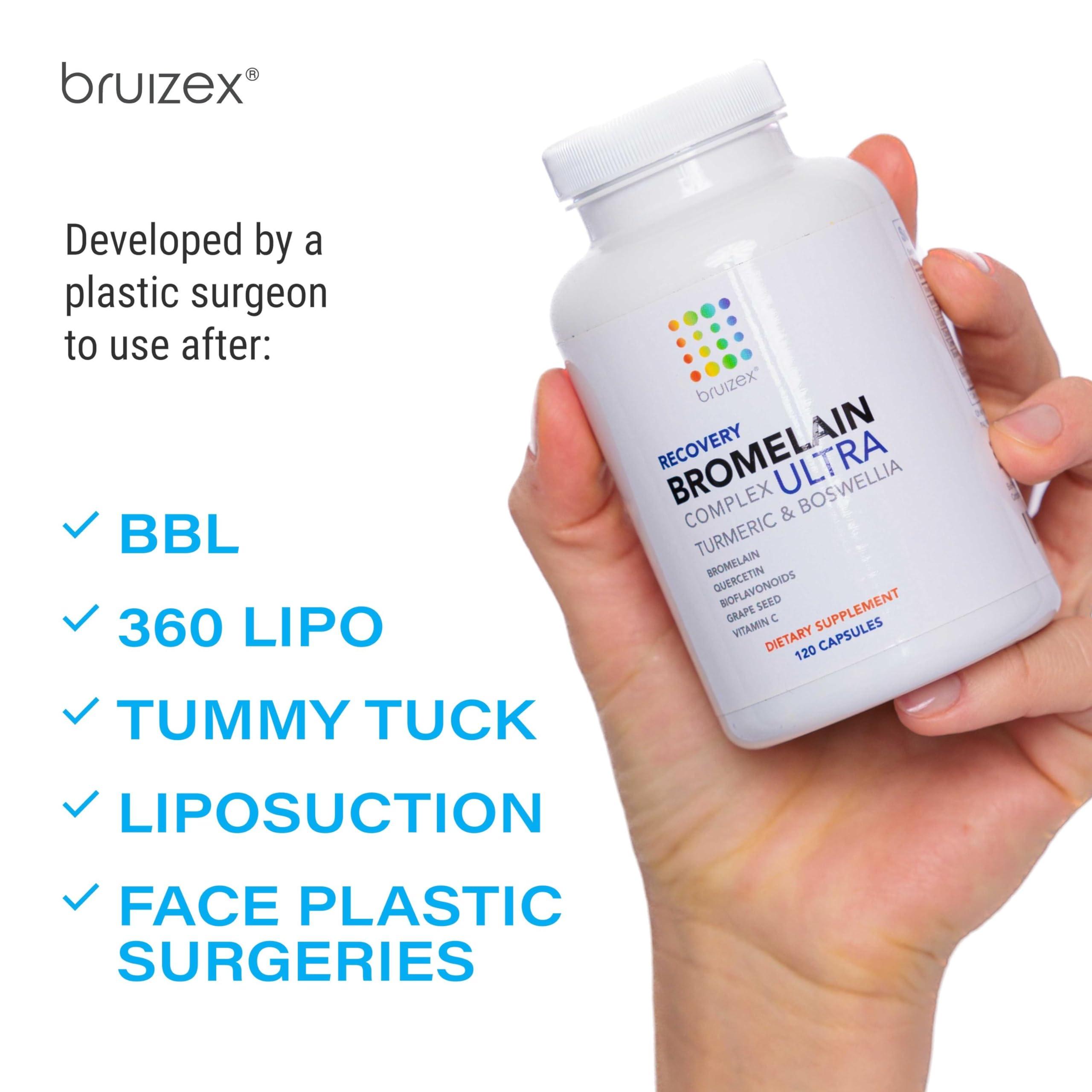 Bruizex BRUIZEX Ultra Bromelain and Quercetin Bruising Relief Supplement, 120 Capsules | Bruised Skin, Trauma Recovery and Swelling Surgery Supplements | Contains Bromelain, Quercetin, Turmeric and Boswellia