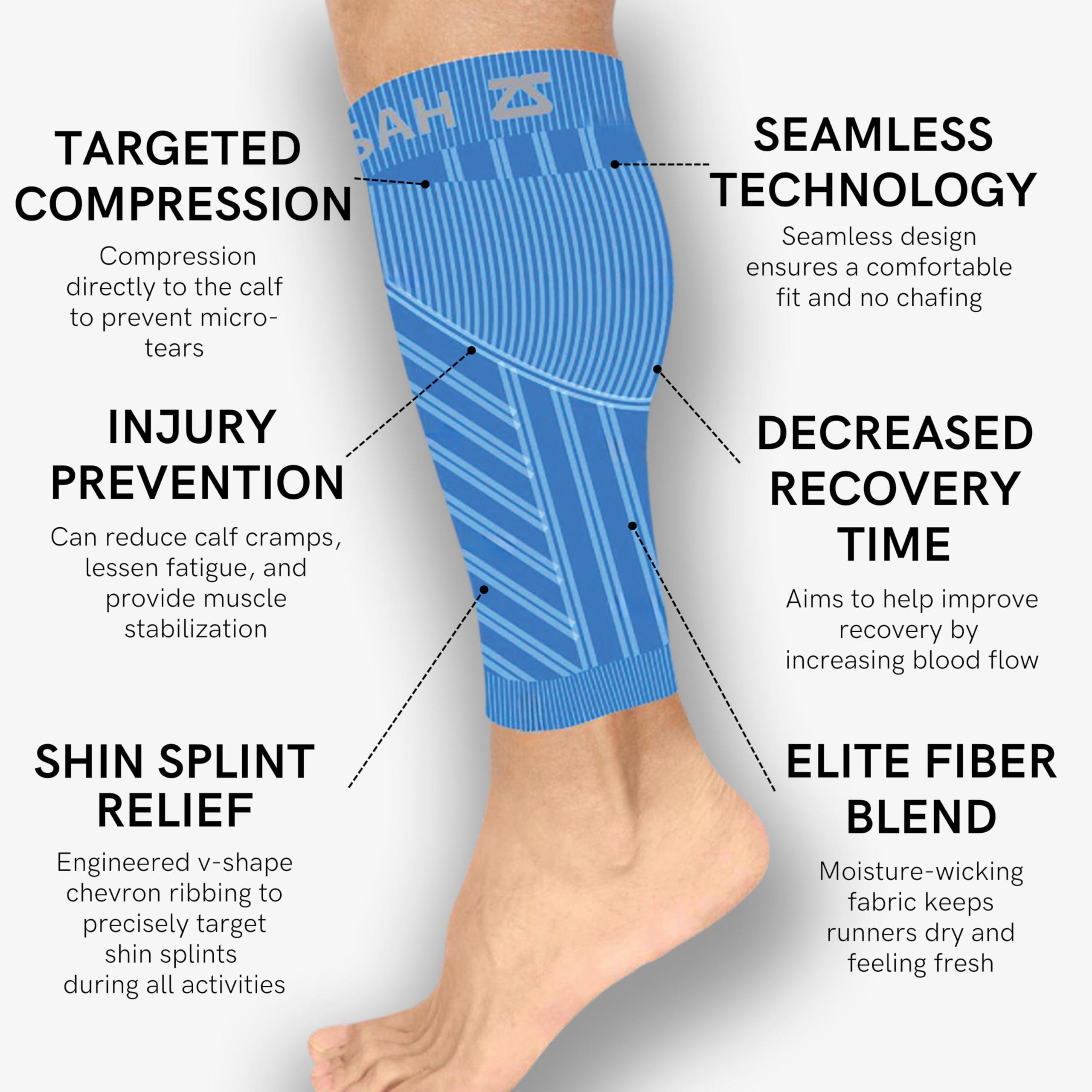 Zensah Zensah Running Leg Compression Sleeves - Shin Splint, Calf Compression Sleeve Men and Women (Liberty, Small/Medium)