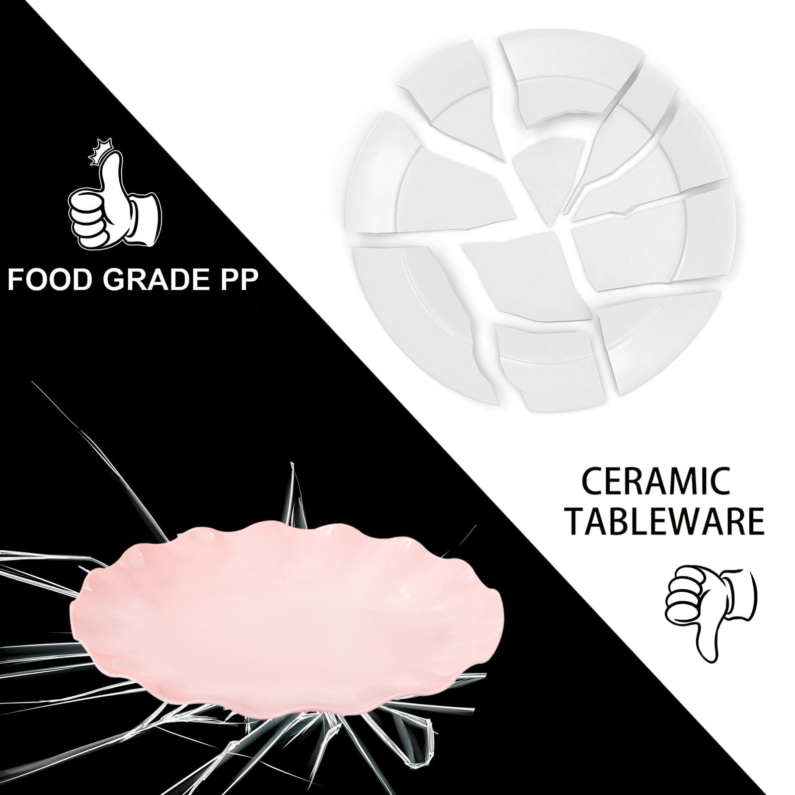 LIYH Love in your heart LIYH 24pcs Pink Plates Reusable, Pink Plastic Plates Durable and Microwave Dishwasher Safe, Baby Shower Plates, Light Weight Daisy Plastic Plates for Wedding Party Birthday