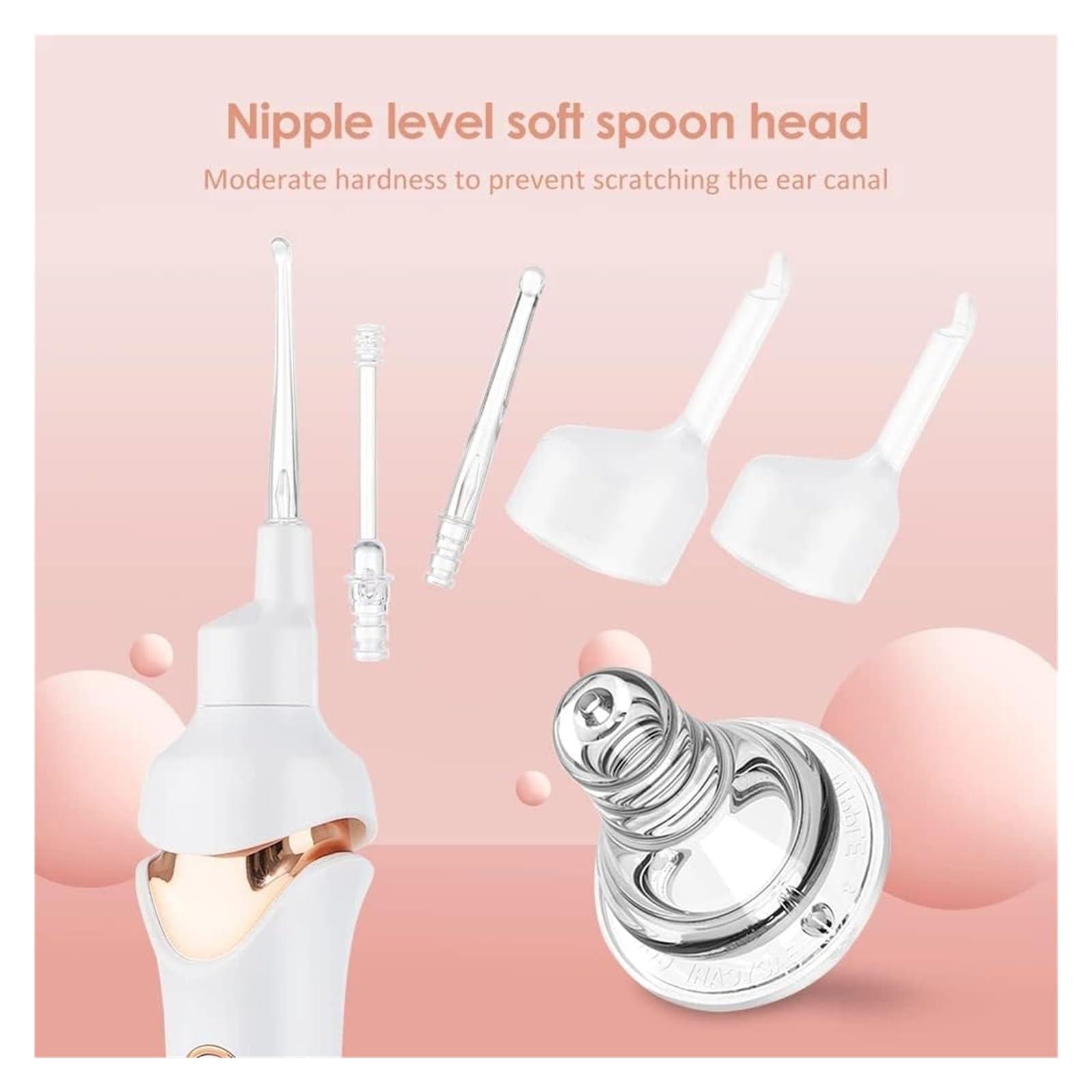 VEGIONE VEGIONE Ear Wax Remover Vacuum Cleaner Ear Wax Removal Painless Cleaning Tool, Ear Cleaning Device for Children and Adults, Earwax Cleaner with Light, (Color : Black Nero)