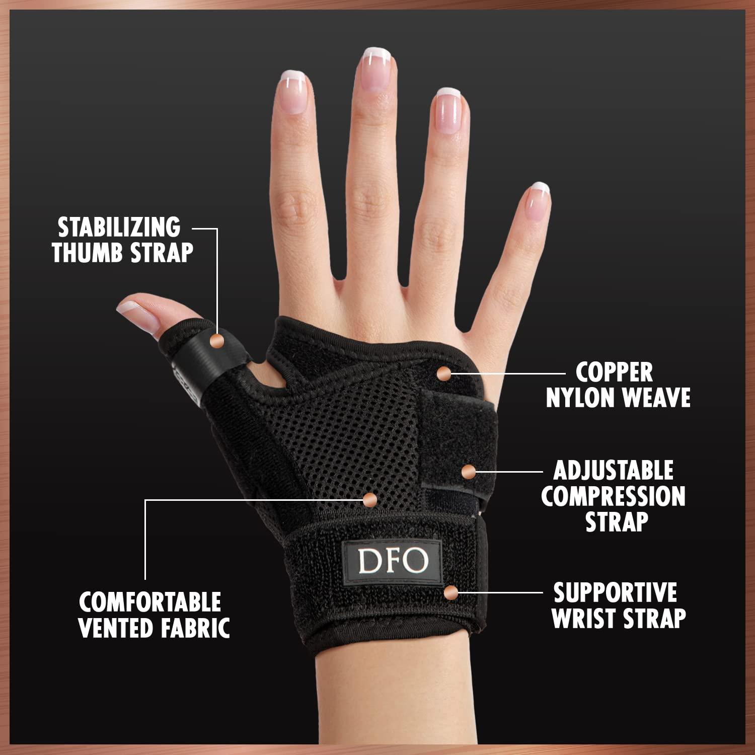 Dr. Frederick's Original Dr. Frederick's Original Reversible Copper Infused Wrist Thumb Brace - 1 Brace - Spica Splint for De Quervain’s Tendonitis, Arthritis, CMC, Pain Relief - Left or Right Hand - Fits Men and Women