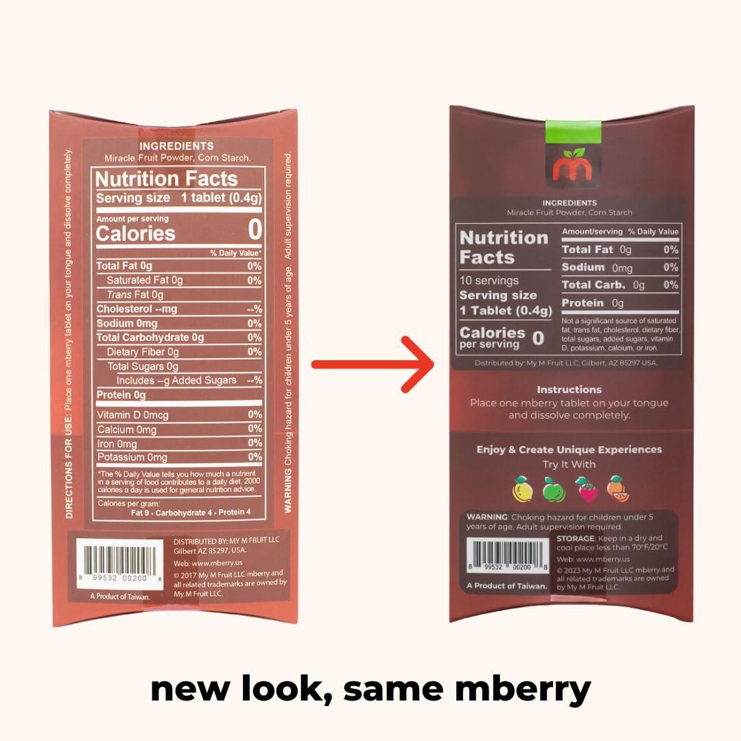 mberry mberry Miracle Berry Tablets, Miracle Fruit Snacks, 10 Count, .12 Ounce, Pack of 1