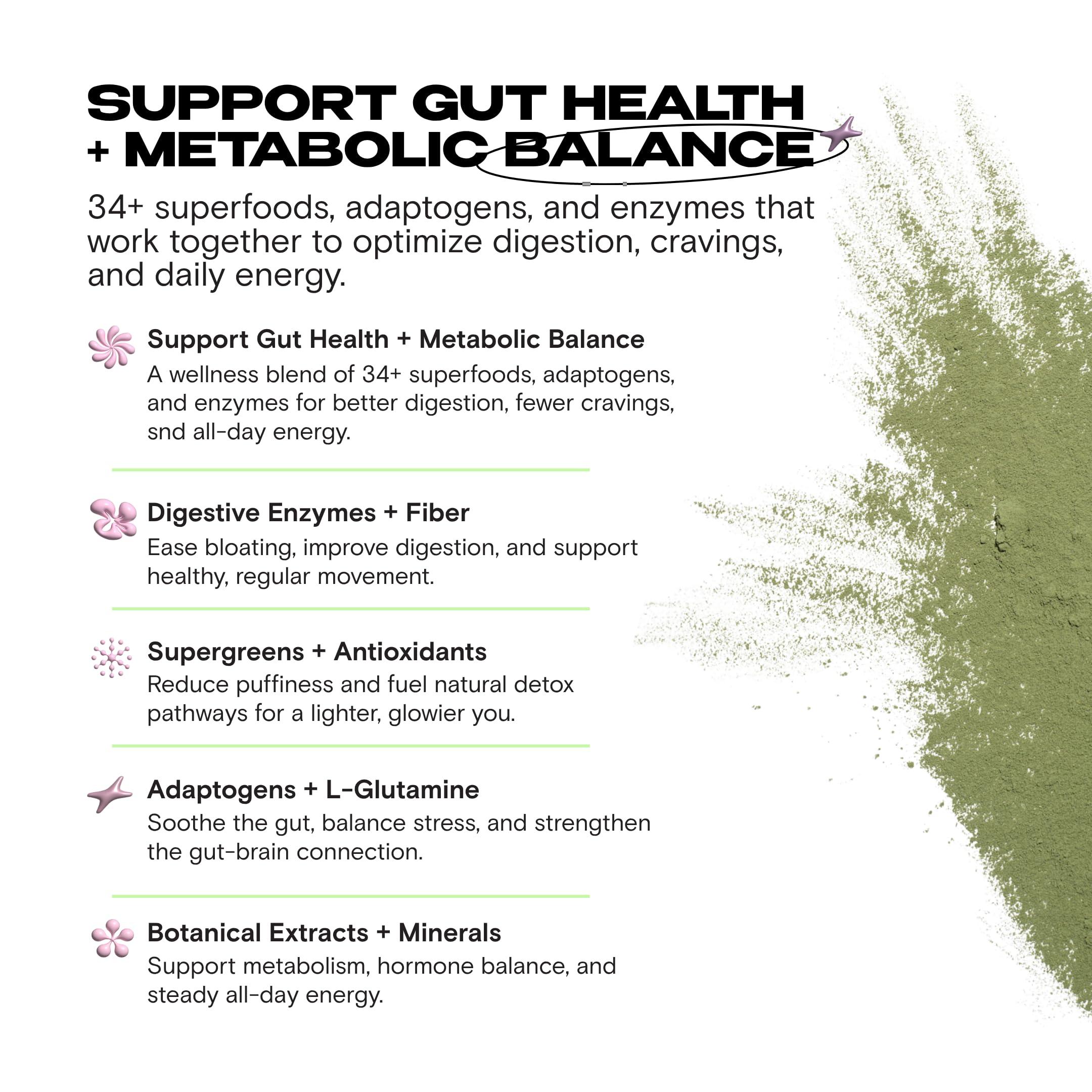 Kiala Nutrition Kiala Nutrition Super Greens, Organic Greens Powder with Spirulina & Chlorella for Digestion, Gut Health, Immunity & Energy, Gluten Free, Vegan, Daily Support for Women, Tropical Splash, 30 Servings