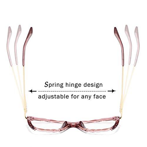 FEISEDY FEISEDY Crystal Cat Eye Glasses Frame Blue Light Blocking Computer Eyewear B2500