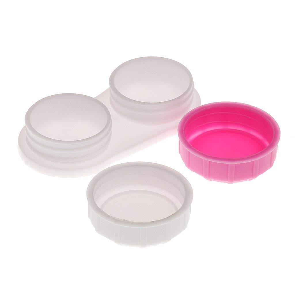 Inzopo Inzopo Double Contact Lenses Container Holder Storage Boxes Soak Eye Care red Pink