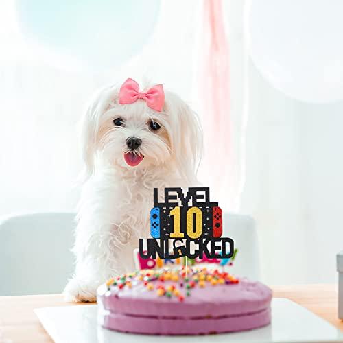 Prasacco Prasacco Level Unlocked Birthday Cake Topper DIY Level Up Happy Birthday Cake Topper Video Gaming Themed Party Decorations for Kids Boys Girls Gamer