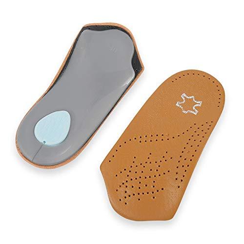 RGA 3/4 Leather Orthotic Inserts with Metatarsal Pad, Arch Support Insoles Shoe and Padding at The Heel for Men and Women