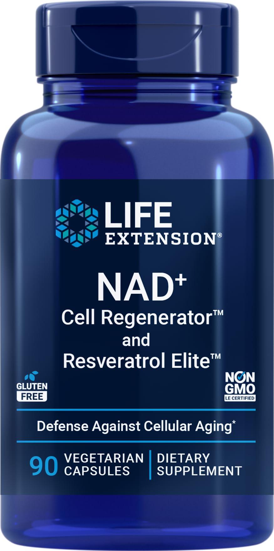 Life Extension Life Extension NAD+ Cell Regenerator and Resveratrol Elite, 90 Veg Caps