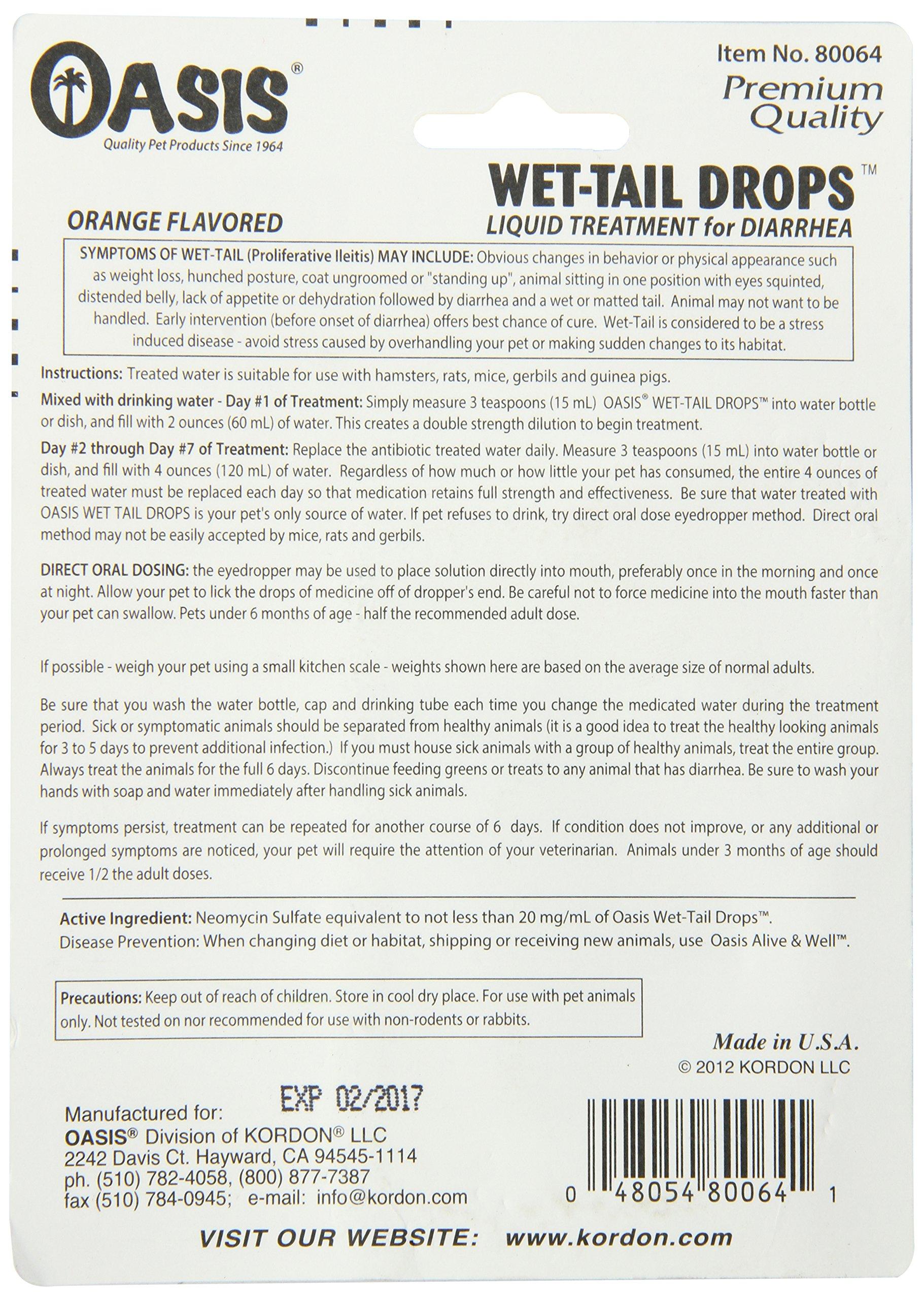Kordon Kordon Oasis #80064 Wet Tail Drops- Liquid Treatment for Diarrhea, 1-Ounce