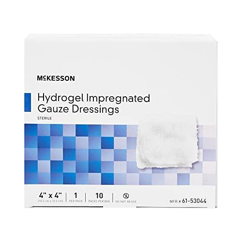 McKesson Hydrogel Impregnated Gauze Dressing, Sterile, 4 in x 4 in, 10