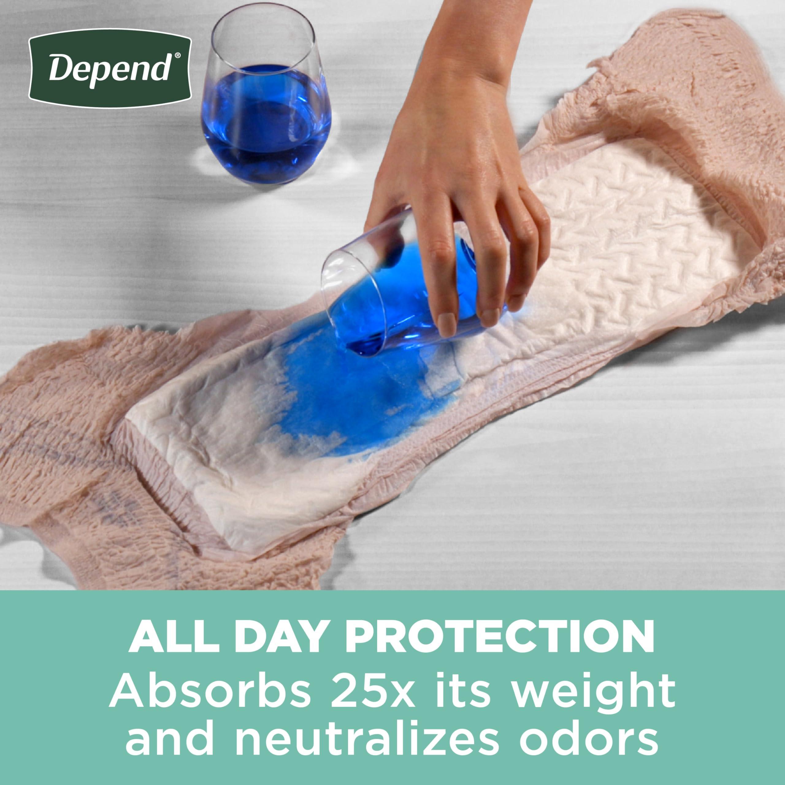 Depend Depend Fresh Protection Adult Incontinence & Postpartum Bladder Leak Underwear for Women, Disposable, Maximum, Extra-Large, Blush, 15 Count, Packaging May Vary