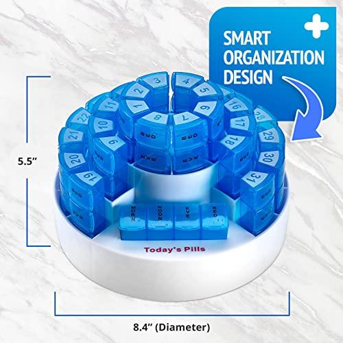 MEDca Monthly Pill Box by MEDca - Smart Prescription Organization with Multiple Daily Doses Section, Removable Compartments Perfect for Travelling