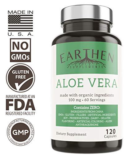 EARTHEN supplements Aloe Vera Supplement | Equivalent to 20,000mg | Made with Organic Ingredients | RAW All Natural | Non-GMO