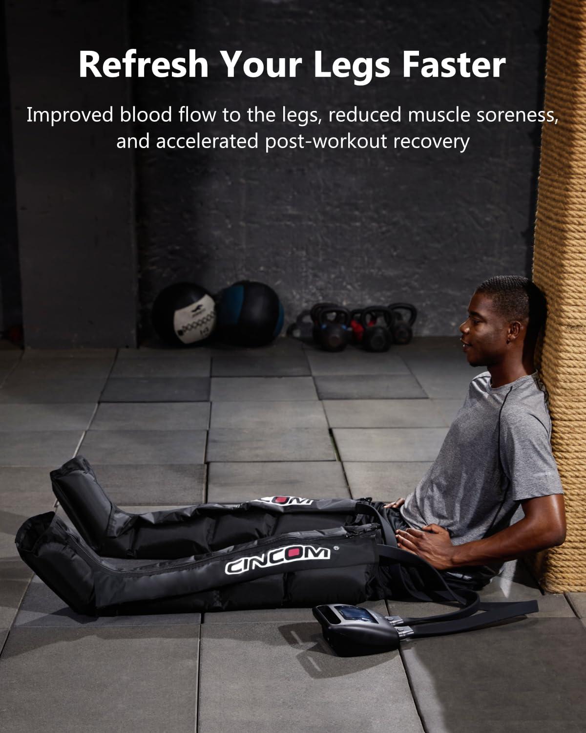 CINCOM CINCOM Cordless Leg Recovery System with Dynamic Compression Massage Technology - 3 Different Sizes for Everyone(Large)