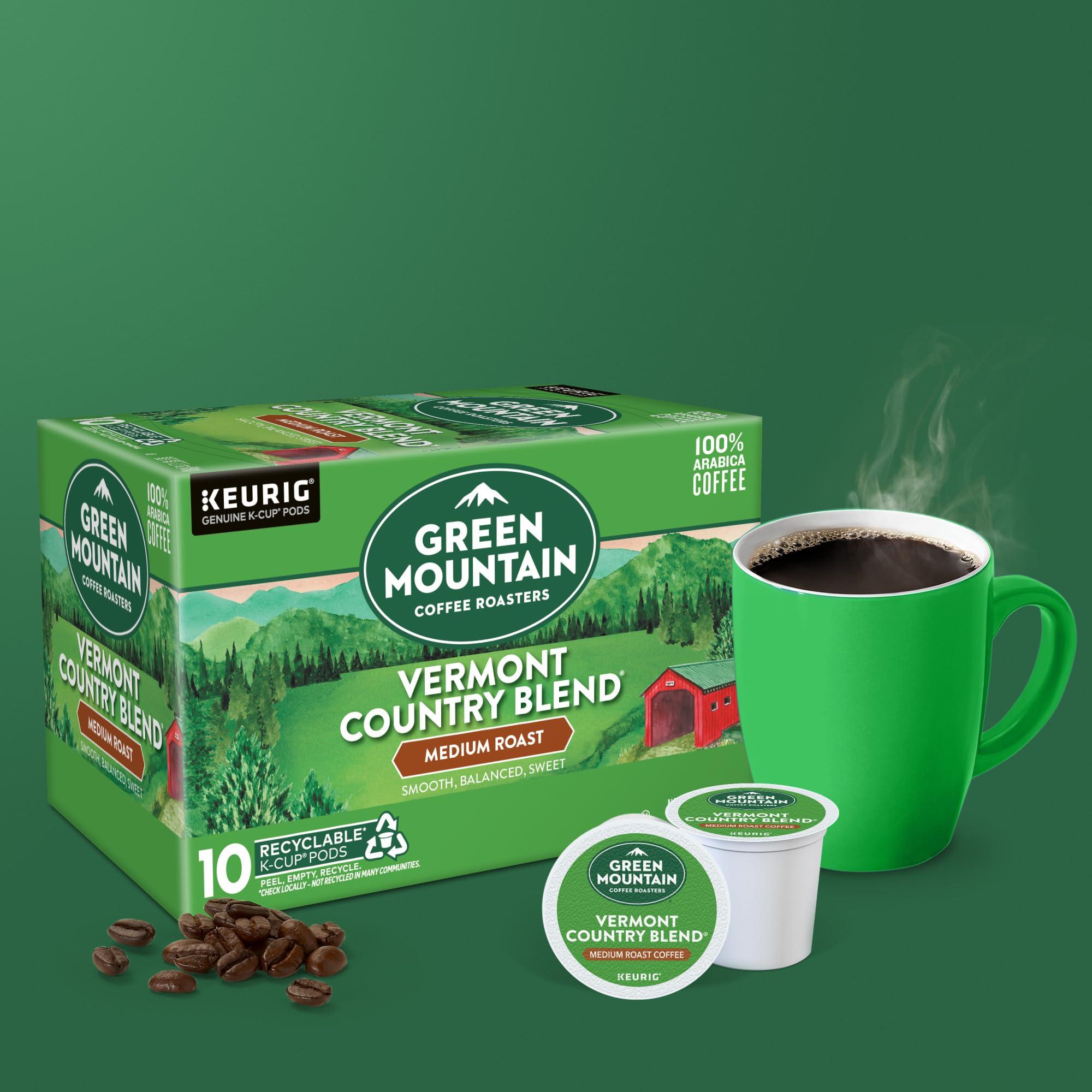 Green Mountain Coffee Roasters Green Mountain Coffee Roasters Vermont Country Blend Keurig Single-Serve K-Cup Pods, Medium Roast Coffee, 60 Count (6 Packs of 10)
