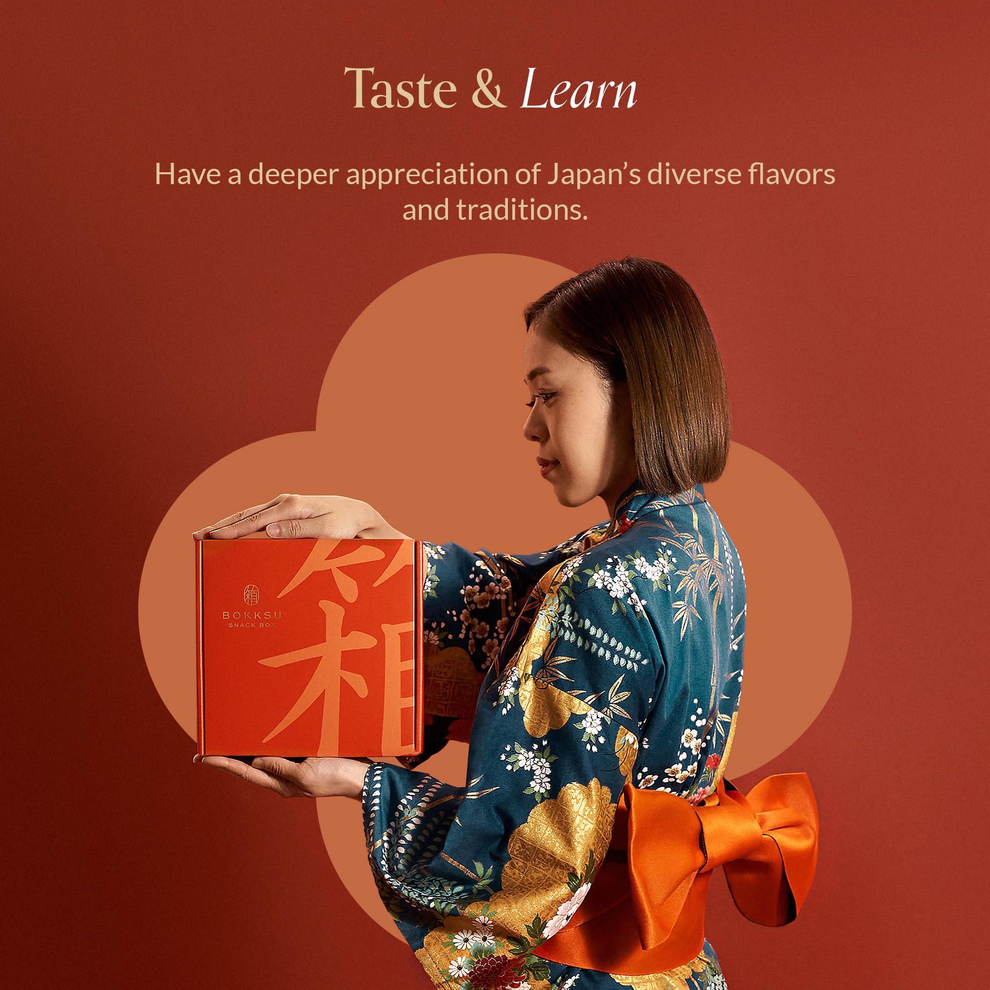 Bokksu Bokksu Seasons of Japan Snack Box - 1-Piece Tea + 22-Piece Snacks from Japan - Authentic Japanese Food Box with Cookies, Chips, Mochi, Crackers, Tea, and More