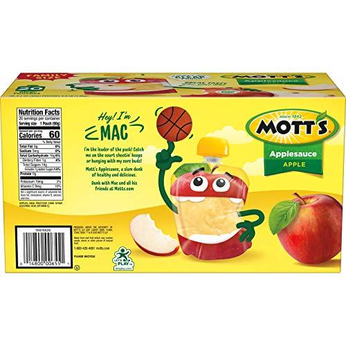Mott's Mott's Applesauce, Clear Pouches, 3.2 oz (Pack Of 20)