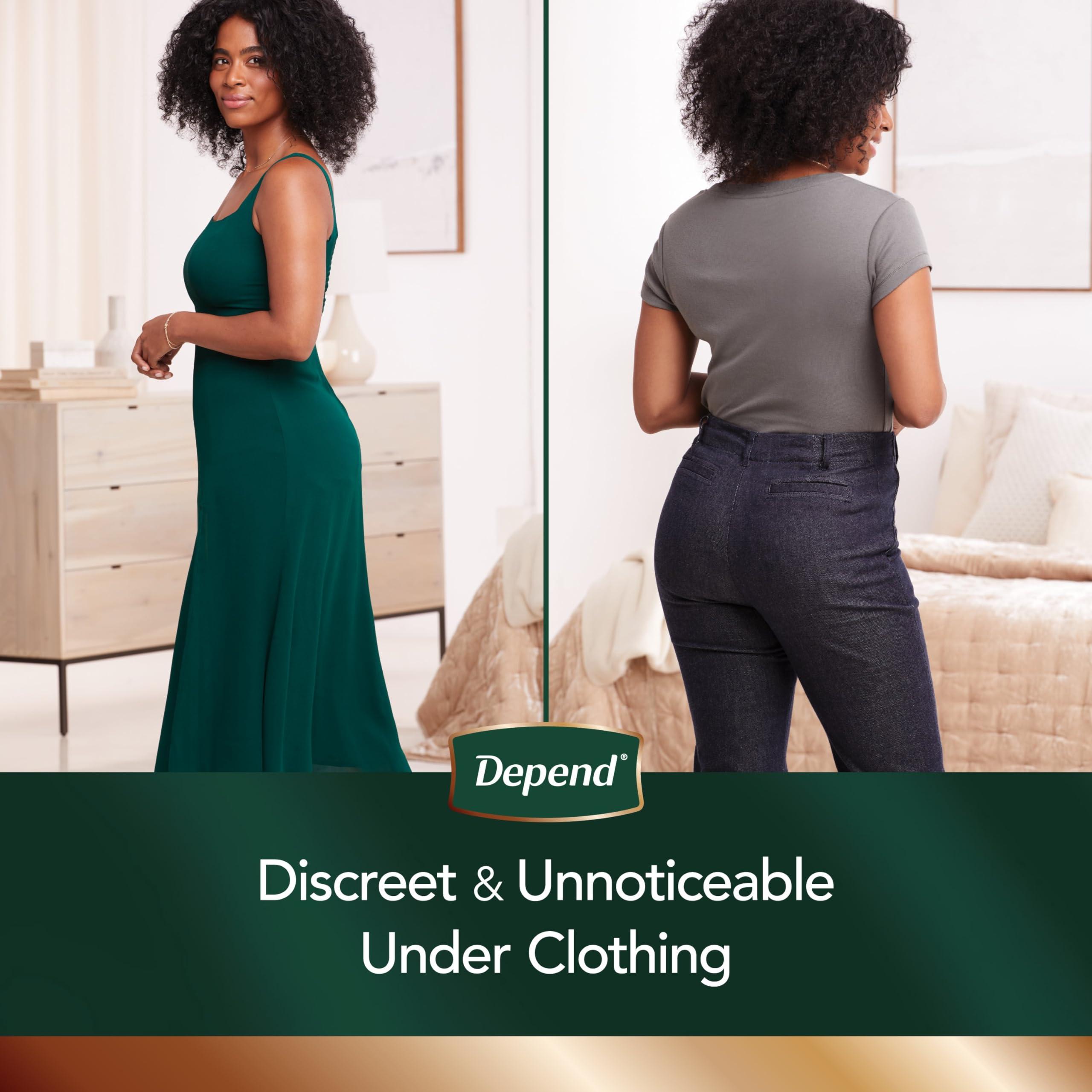 Depend Depend Silhouette Adult Incontinence & Postpartum Underwear for Women, Maximum Absorbency, Large, Pink, 12 Count (Packaging May Vary) (Pack of 2)