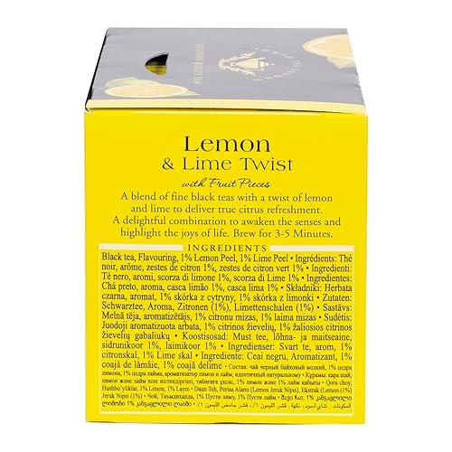 Ahmad Tea Ahmad Tea Black Tea, Lemon & Lime Twist Teabags, 20 ct (Pack of 1) - Caffeinated & Sugar-Free