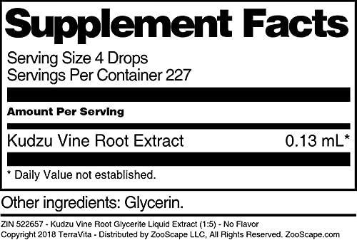 TerraVita Kudzu Vine Root Glycerite Liquid Extract (1:5) - No Flavor (1 oz, ZIN: 522657)