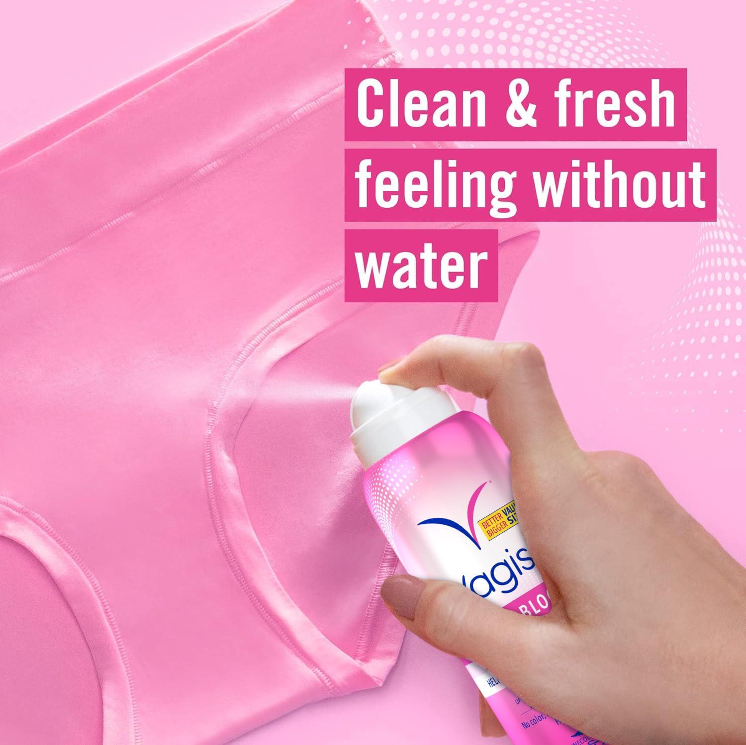 Vagisil Vagisil Odor Block Dry Wash Spray for Feminine Hygiene, Gynecologist Tested, Hypoallergenic, 2.6 Ounces (Pack of 4)