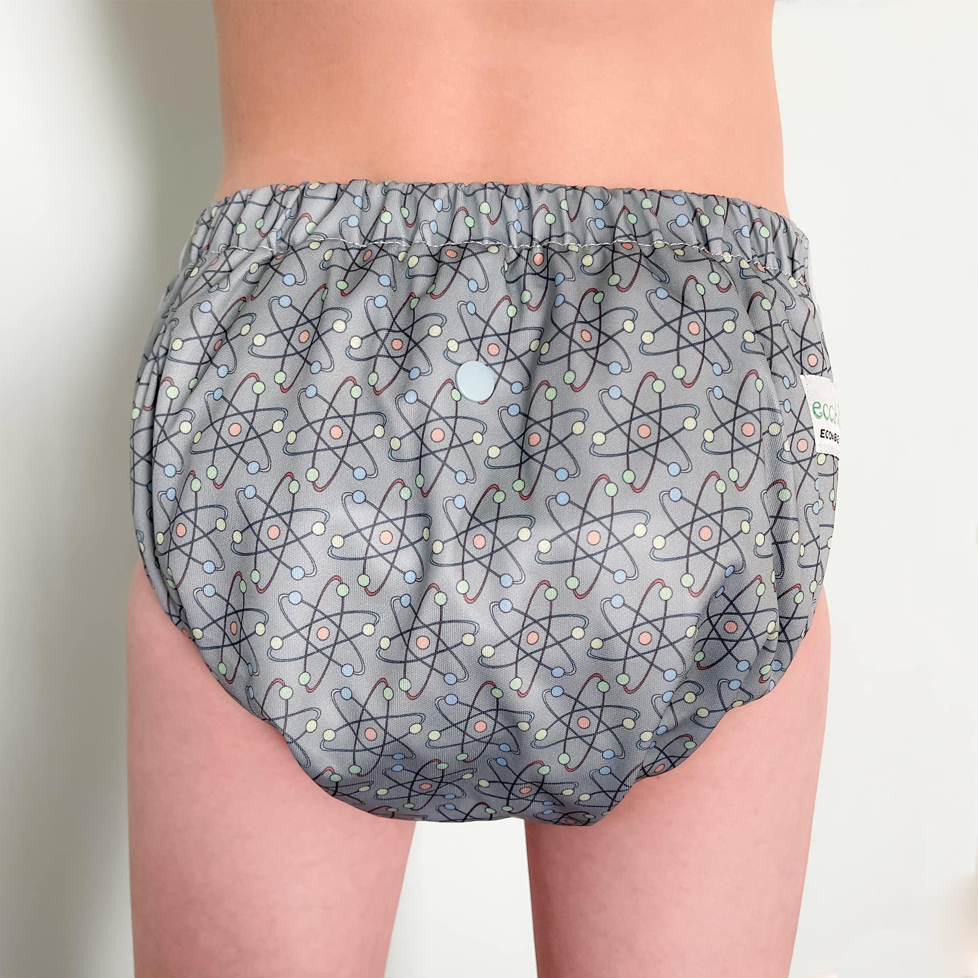 Ecoable Special Needs Big Kids\' Protective Briefs: Pull-on Cloth Diaper for Incontinence and Potty Training, Age 6-16 Years (Unicorns, Junior 3)