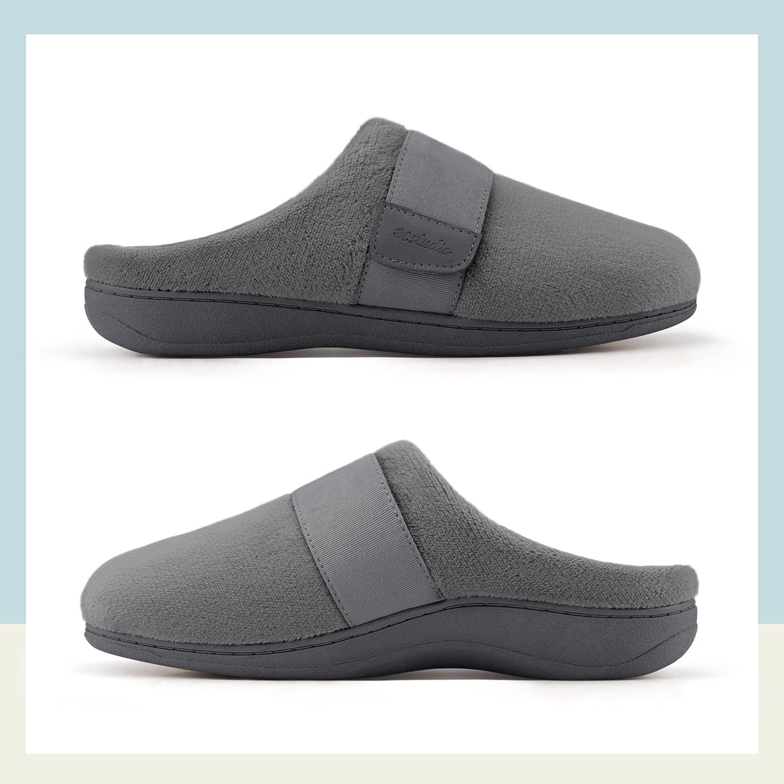BCSTUDIO BCSTUDIO Womens Orthotic Slippers with Arch Support Orthopedic Adjustable Ladies ShoesGrey 9