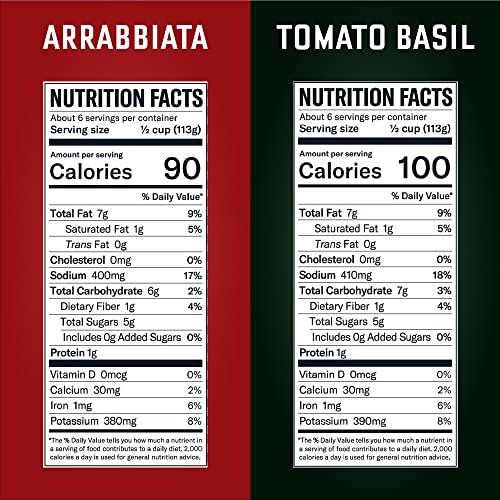 Carbone Carbone Pasta Sauce VARIETY PACK of Tomato Basil, Marinara, Arrabbiata, Roasted Garlic, Tomato Sauce Made with Fresh, Natural Ingredients, Non GMO, Vegan, Gluten Free, Low Carb, 24 Fl Oz (Pack of 4)