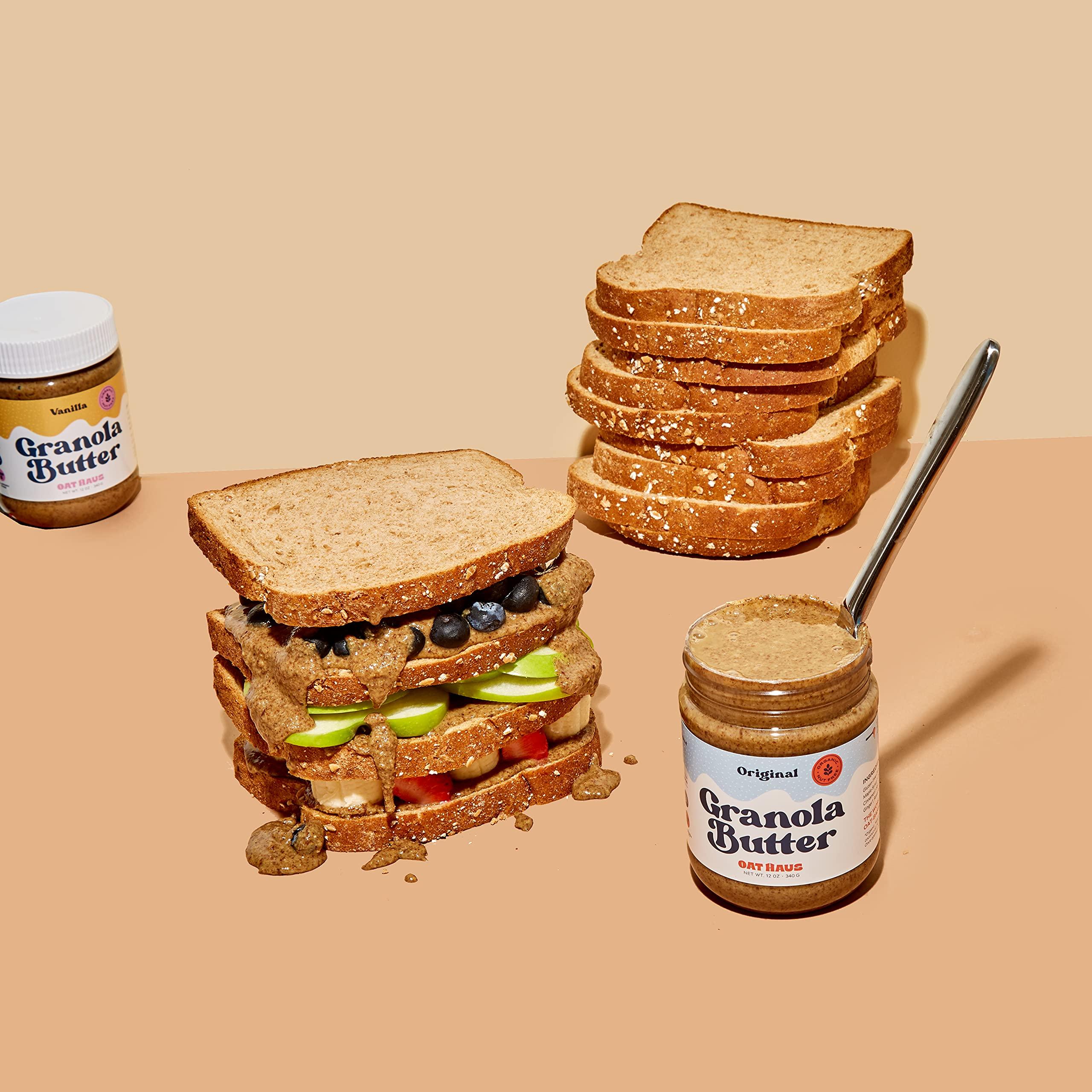 KWEEN Oat Haus Organic Original Granola Butter | Peanut-free, Almond (Tree-Nut) Free, & School-Safe (Top 8 Allergen Free) | Sunflower Seed & Cookie Butter Alternative | 12 oz (Pack of 3)