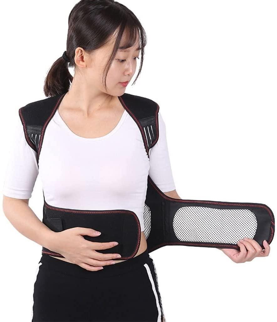 SJHY Posture Corrector Self-Heating Vest Back Brace for Upper and Lower Back Support,Adjustable Back Straightener Back Braces for Neck Shoulder Back Posture (Size : X-Large)