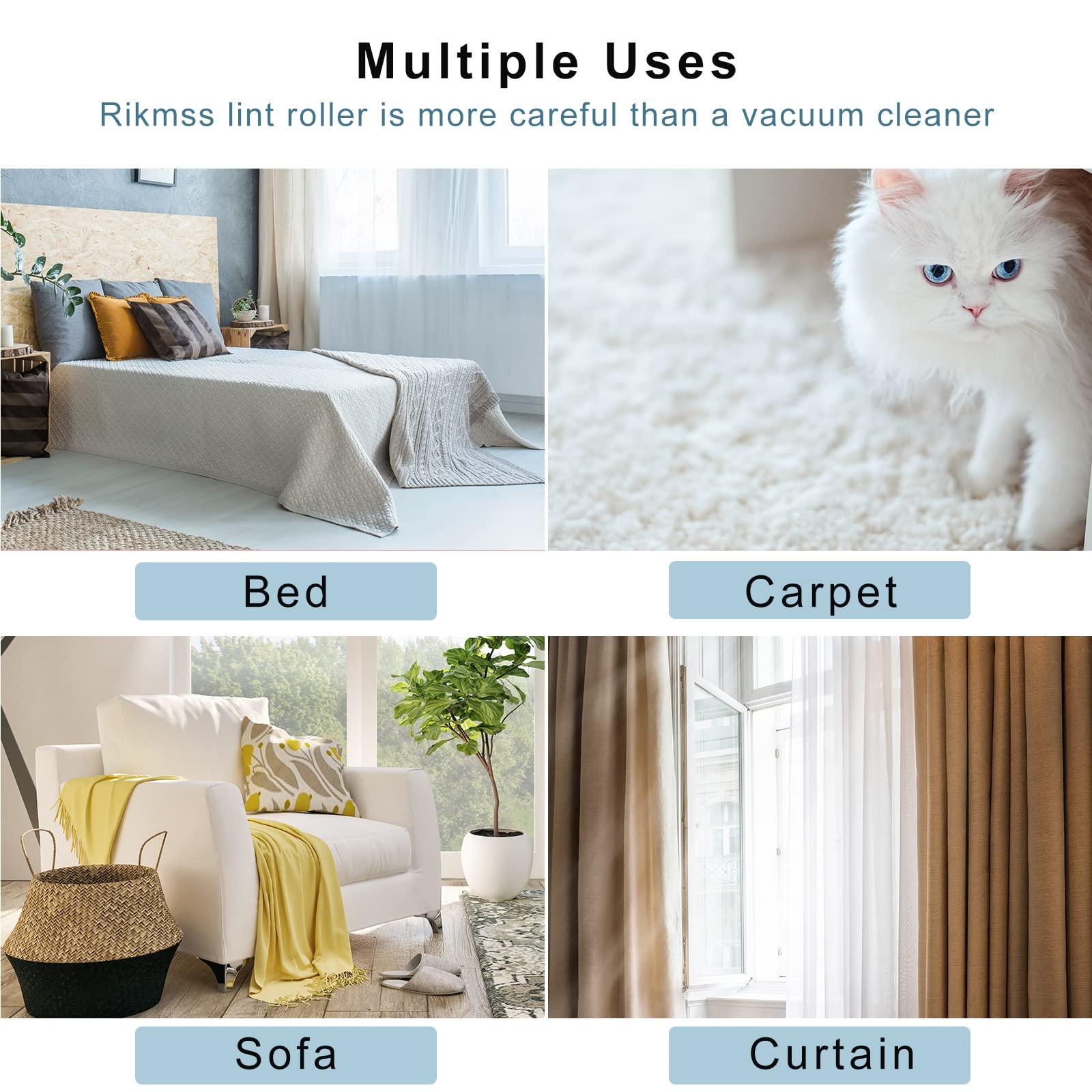 RIKMSS RIKMSS Large Lint Roller for Pet Hair Extra Sticky, 9.5" Wide Giant Carpet Floor Lint Roller with Long Handle, Large Surface Lint Remover with 5 Refills Total 360 Sheets