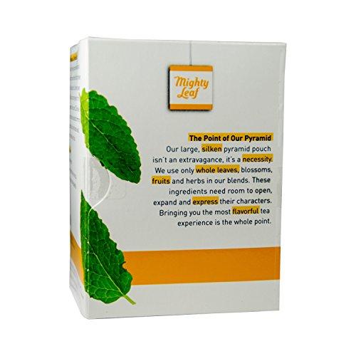 Mighty Leaf Tea Mighty Leaf Whole Leaf Tea, Organic Mint Melange, 15 Tea Bags Individual Pyramid-Style Tea Sachets of Uncaffeinated Organic Mint Tea, Delicious Hot or Iced, Sweetened or Plain
