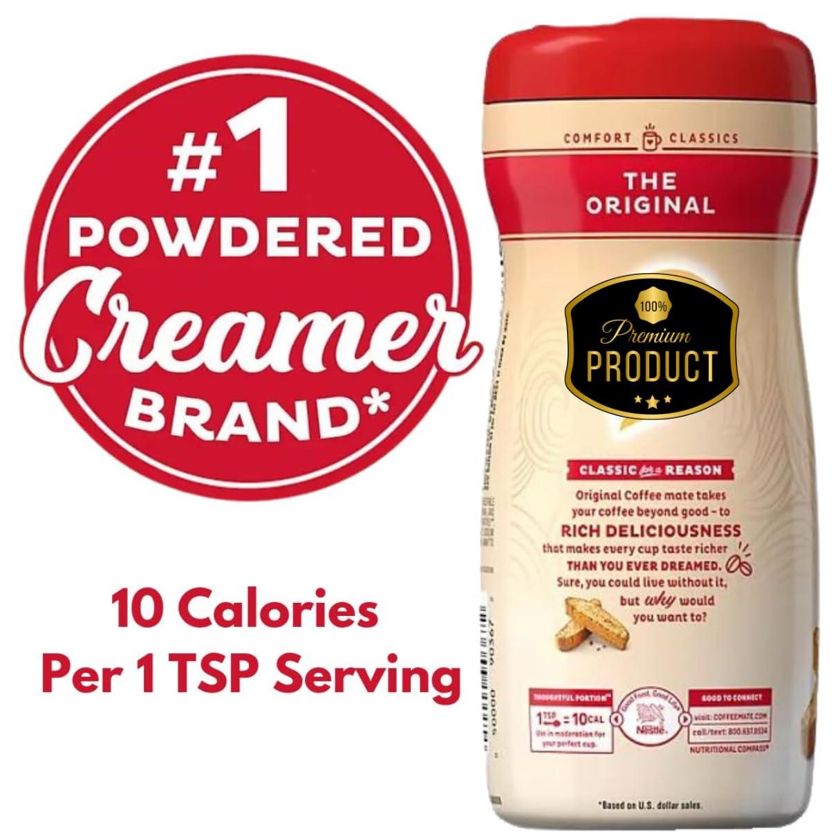 Chocolatto The Original Coffee Mate Coffee Creamer 11oz (Pack 2) - Coffee Mate Creamer - Nestle Coffee Mate Powder Original - Coffee Mate/Powder/Original 22oz - Nestle, Coffee Mate Original Powdered - Coffee-Mate Powder Original - Coffee Mate Powder Original, 2