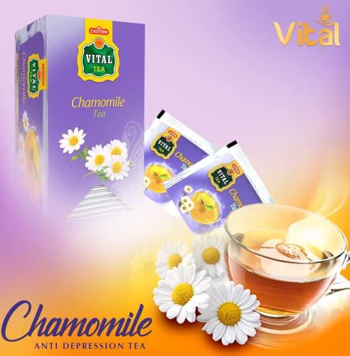 Eastern Vital Tea Chamomile Tea, Count of 30 Chamomile Tea Bags - Flavourful Taste of Herbal Tea, Freshly Packed with Original Taste of Chamomile Herb, Aromatic Tea Beverages by Vital Products