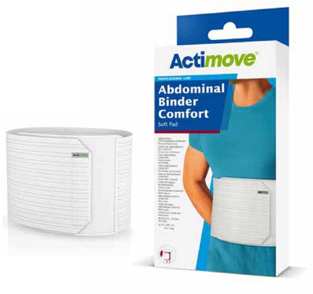 Actimove Actimove Abdominal Binder Comfort with Soft Pad 9in White Medium (45-1/4 - 61 (115 - 155 cm))