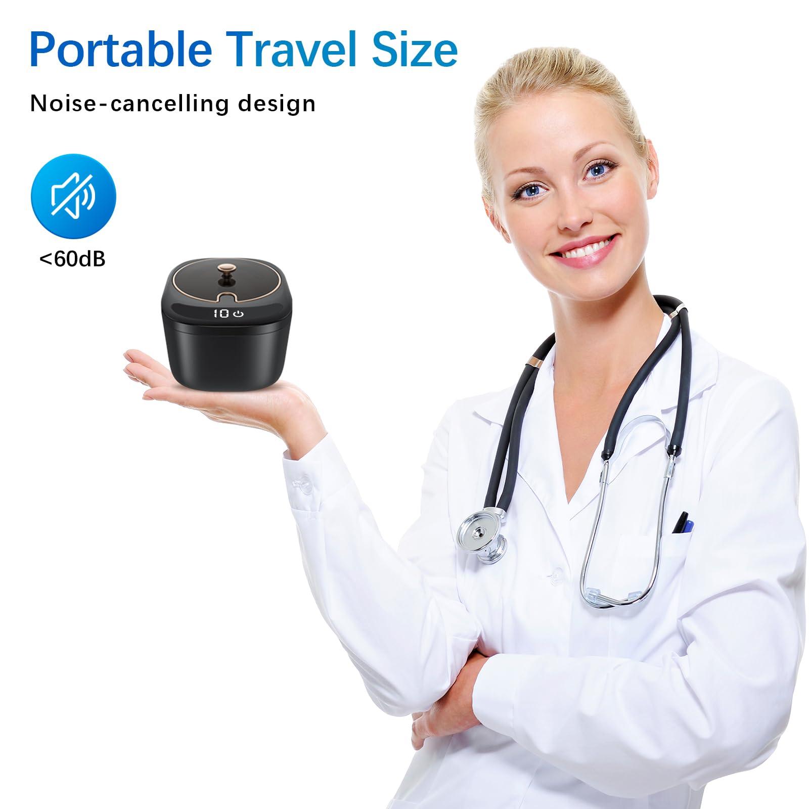 Raccomb Ultrasonic Retainer Cleaner Machine - Raccomb 45kHz LED Light Ultrasonic Cleaner for Dentures, Aligner, Mouth Guard, Night Guard Cleaner, 230mL Sonic Cleaning Machine for Jewelry, Dental Appliances