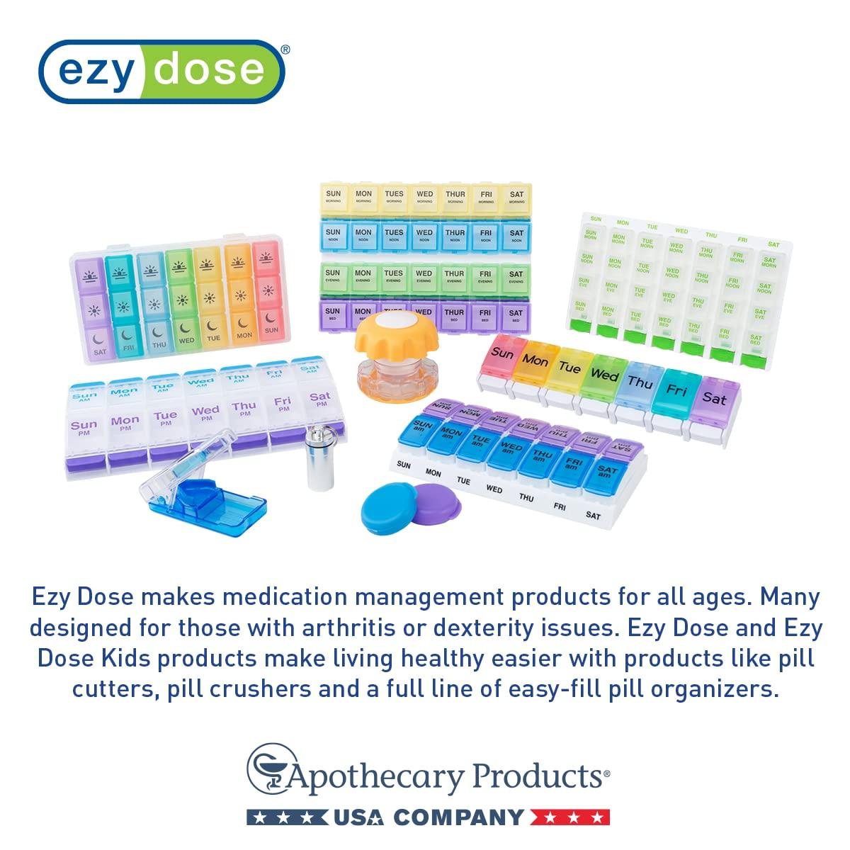 EZY DOSE EZY DOSE Dog Paw Print Pill Case, Medicine Planner, Vitamin Organizer Box, Weekly Dispenser for Daily Doses, 2 Individually Large Compartments, Convenient and Easy to Use, Pet Friendly, Blue, BPA Free