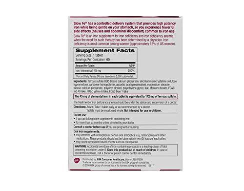 NOVARTIS CONSUMER HEALTH *** Slow FE TAB 0160 60Tablets