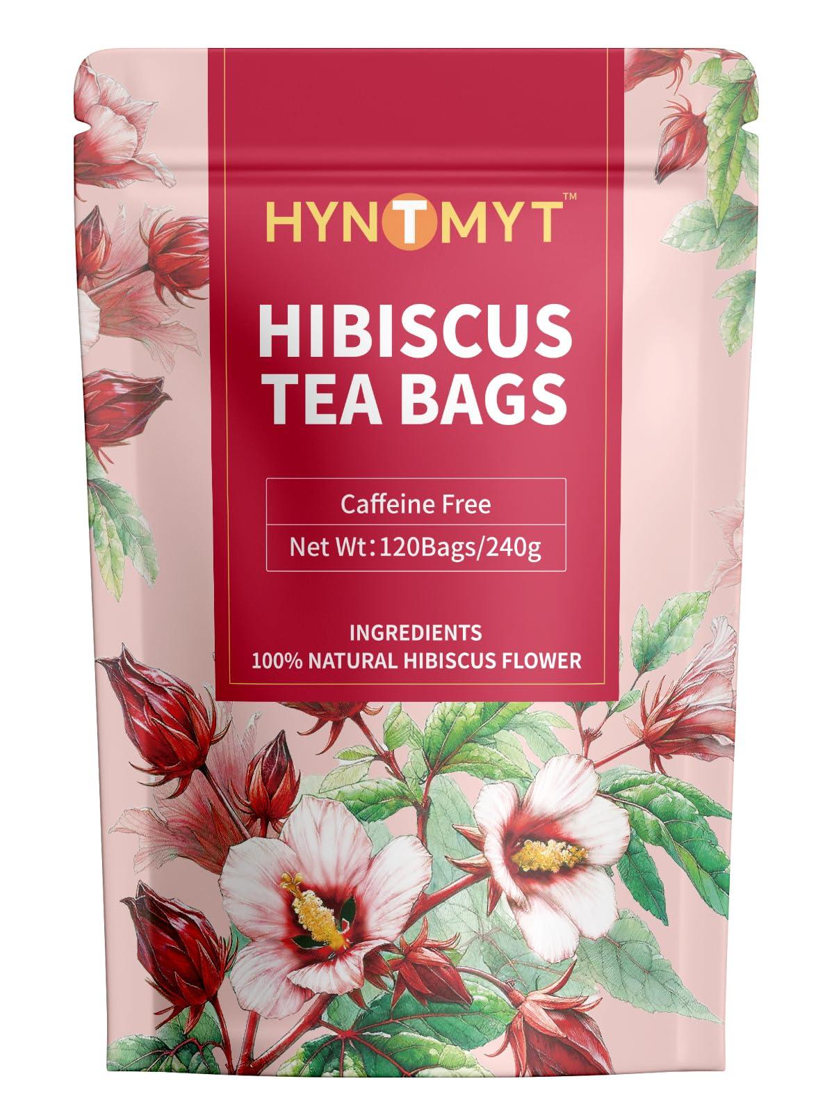 HYNTMYT HYNTMYT Hibiscus Tea Bags, Premium Hibiscus Flowers Tea, Bright & Tart Flavor, Caffeine Free, 120 Count