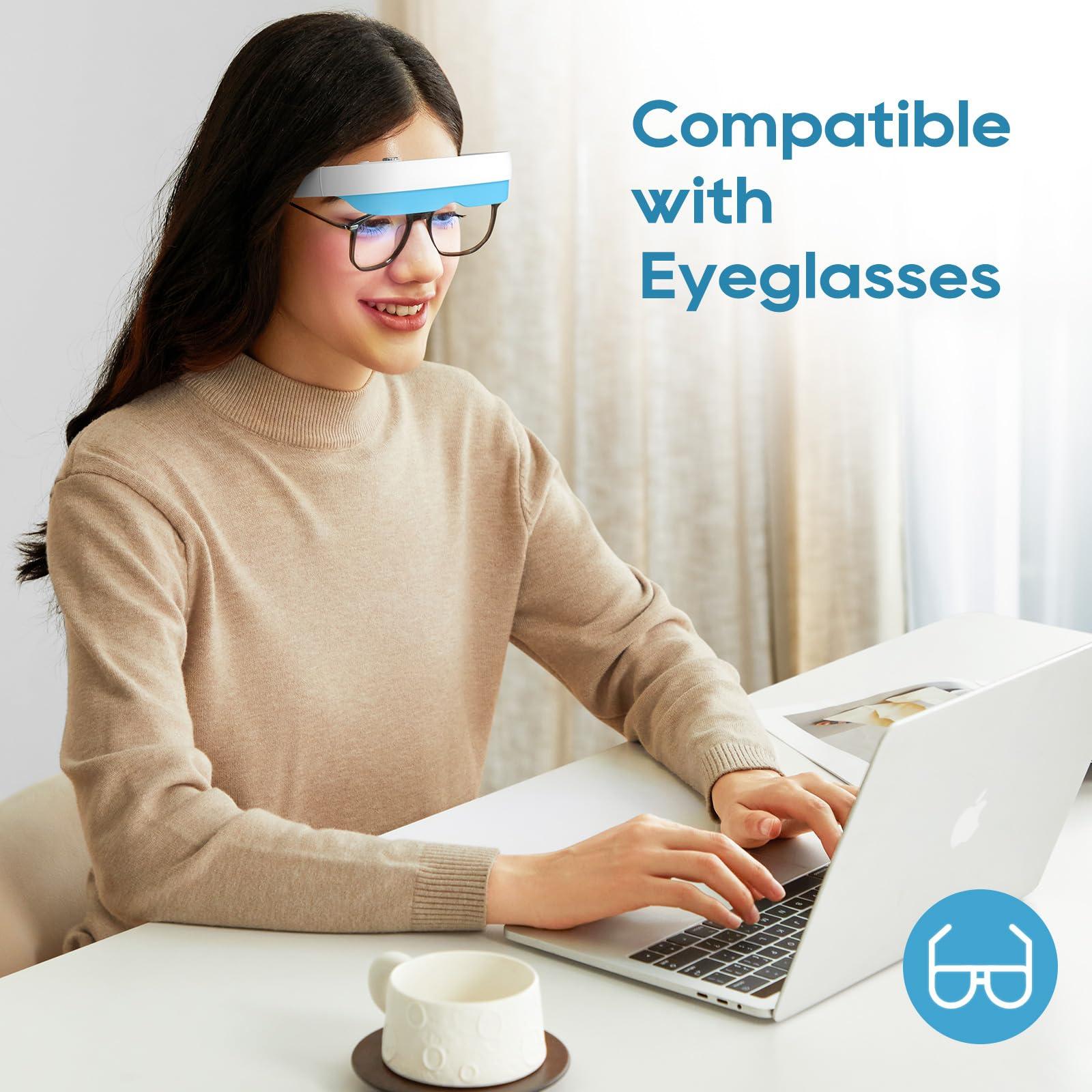 VanBoLon VanBoLon Light Therapy Glasses, Glasses Therapy Lamp Portable Daylight Lamp Natural Relief for Sleep Problems, Mood Disorders and Jet lag, Light Therapy Lamp Glasses Adjustable Brightness and Timer