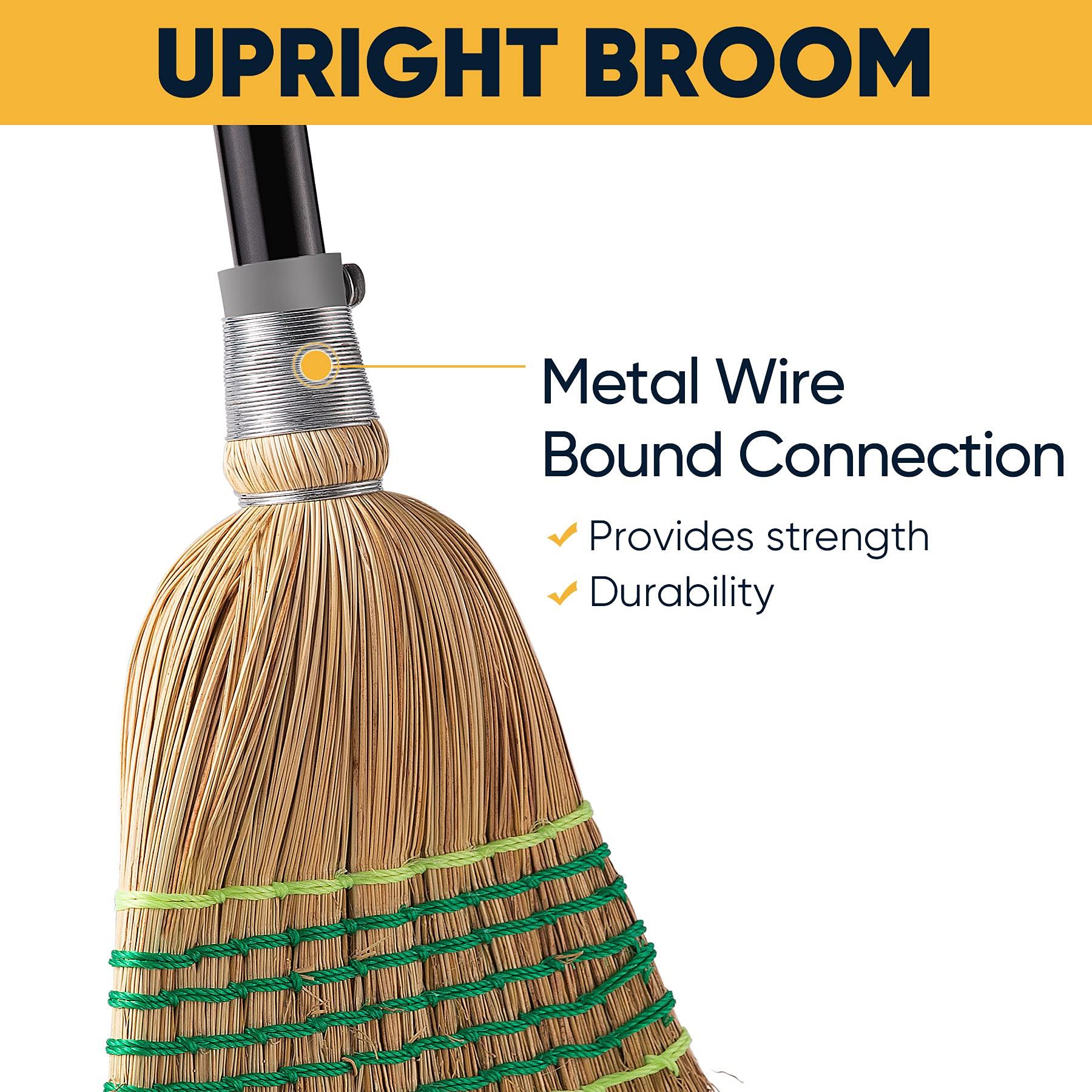 Yocada Yocada Heavy-Duty Corn Broom Commercial Indoor Outdoor Broom 59.8 inch Tall for Courtyard Garage Lobby Mall Market Floor Home Office Leaves Stone Dust Rubbish
