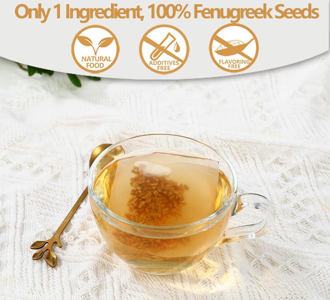 ULTHMOK Premium 60 Fenugreek Tea Bags, Made with 100% Natural Fenugreek Methi Fenogreco Seeds, No Additives & Caffeine Free.